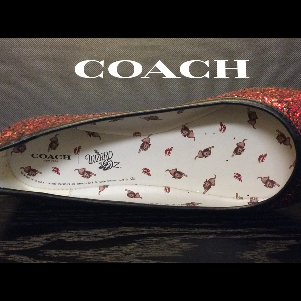 New! Coach Red Glitter Wizzard of Oz Flats! - Picture 3 of 7